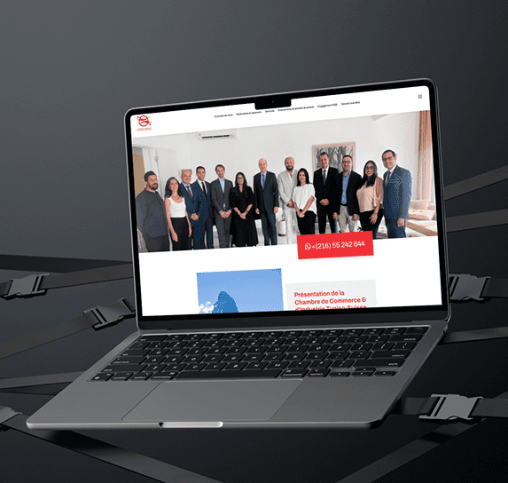 Capture d'écran du site web de la Chambre de Commerce et d'Industrie Tuniso-Suisse réalisé par Itgate