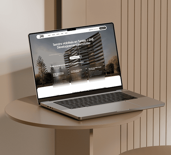 Aperçu desktop du site web du promoteur immobilier 2AB