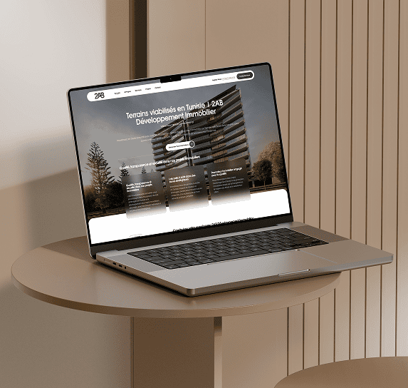 Aperçu desktop du site web du promoteur immobilier 2AB